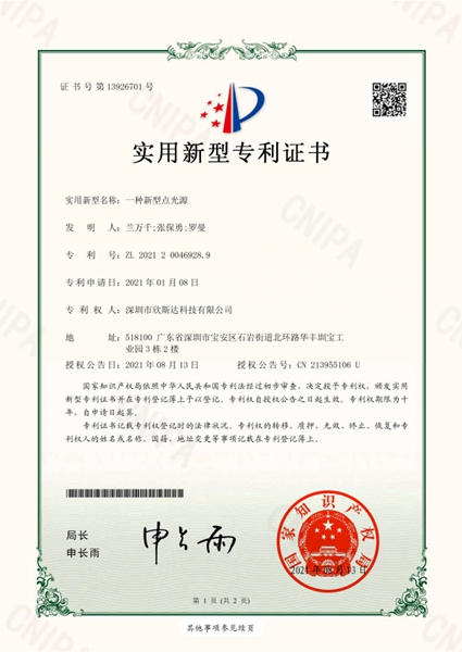Patent — Novel Pixel Light (App. No. 2021200469289)